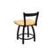 Holland Bar Stool Co 18" Low Back Swivel Vanity Stool, Black Wrinkle, Nat Oak Seat 82118BWNatOak - alternate 3